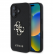 Guess PU Grained 4G metalllogofodral för iPhone 16 Svart
