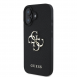 Guess PU Grained 4G metalllogofodral för iPhone 16 Svart
