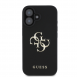 Guess PU Grained 4G metalllogofodral för iPhone 16 Svart
