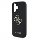 Guess PU Grained 4G metalllogofodral för iPhone 16 Svart