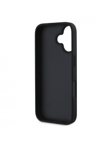 Guess PU Grained 4G metalllogofodral för iPhone 16 Svart