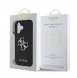 Guess PU Grained 4G metalllogofodral för iPhone 16 Svart