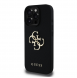 Guess PU Grained 4G metalllogofodral för iPhone 15 Pro Max Svart