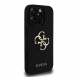 Guess PU Grained 4G metalllogofodral för iPhone 15 Pro Max Svart
