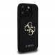 Guess PU Grained 4G metalllogofodral för iPhone 15 Pro Svart