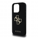 Guess PU Grained 4G metalllogofodral för iPhone 15 Pro Svart