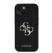 Guess PU Grained 4G metalllogofodral för iPhone 15 Svart