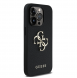 Guess PU Grained 4G metalllogofodral för iPhone 14 Pro Svart