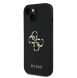 Guess PU Grained 4G metalllogofodral för iPhone 14 Svart