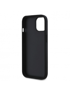 Guess PU Grained 4G metalllogofodral för iPhone 14 Svart