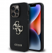 Guess PU Grained 4G metalllogofodral för iPhone 13 Pro Svart