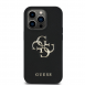 Guess PU Grained 4G metalllogofodral för iPhone 13 Pro Svart