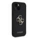 Guess PU Grained 4G metalllogofodral för iPhone 13 Svart