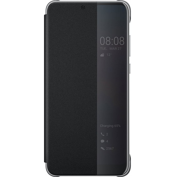 Huawei S-View Cover Vikbart Fodral Till Huawei P20 - Svart