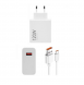 Xiaomi MDY-14-EE USB-A 120W reseladdare + datakabel USB-C 6A Vit