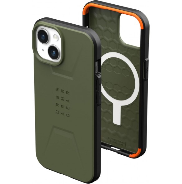 iPhone 15 Plus Civilian MagSafe Skal – Olivgrönt Skydd