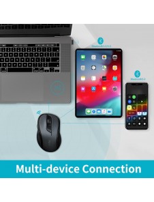 Rapoo M500 Tyst Trådlös Optisk Mus med Multilägesanslutning 2, 4 GHz och Bluetooth Svart
