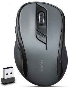 Rapoo M500 Tyst Trådlös Optisk Mus med Multilägesanslutning 2, 4 GHz och Bluetooth Svart