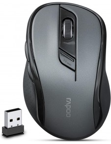 Rapoo M500 Tyst Trådlös Optisk Mus med Multilägesanslutning 2, 4 GHz och Bluetooth Svart