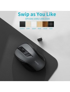 Rapoo M500 Tyst Trådlös Optisk Mus med Multilägesanslutning 2, 4 GHz och Bluetooth Svart
