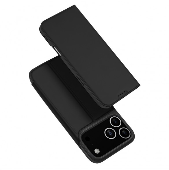 Dux Ducis Skin Pro-skal till iPhone 17 Pro med fällbart skydd och kortfack – svart