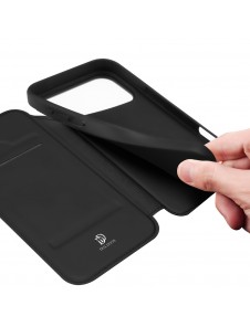 Dux Ducis Skin Pro-skal till iPhone 17 Pro med fällbart skydd och kortfack – svart