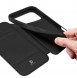 Dux Ducis Skin Pro iPhone 17 skal med fällbart lock och kortfack - svart