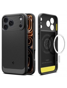 Spigen Rugged Armor Mag MagSafe-skal till iPhone 17 Pro – Mattsvart