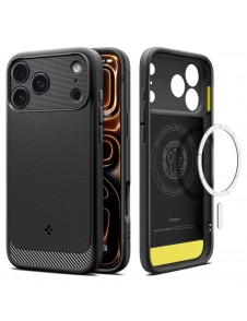 Spigen Rugged Armor Mag MagSafe-skal till iPhone 17 Pro – Mattsvart
