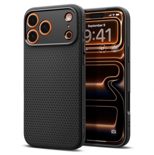 Spigen Liquid Air-skal till iPhone 17 Pro – Mattsvart