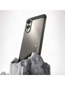 Spigen Tough Armor MagSafe-skal till Samsung Galaxy S25 Edge - Grå/Svart