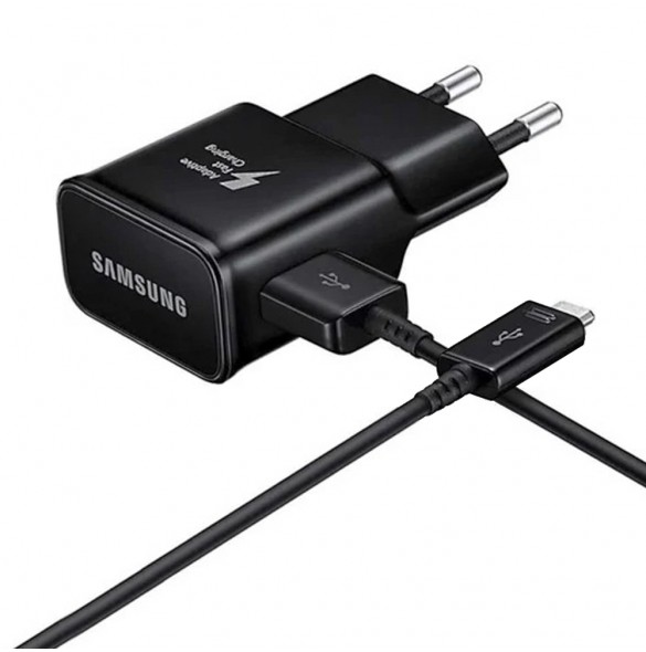 Samsung EP-TA200EBE USB-A 15W väggladdare med EP-DR140ABE USB-A - USB-C-kabel - svart