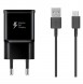 Samsung EP-TA200EBE USB-A 15W väggladdare med EP-DR140ABE USB-A - USB-C-kabel - svart
