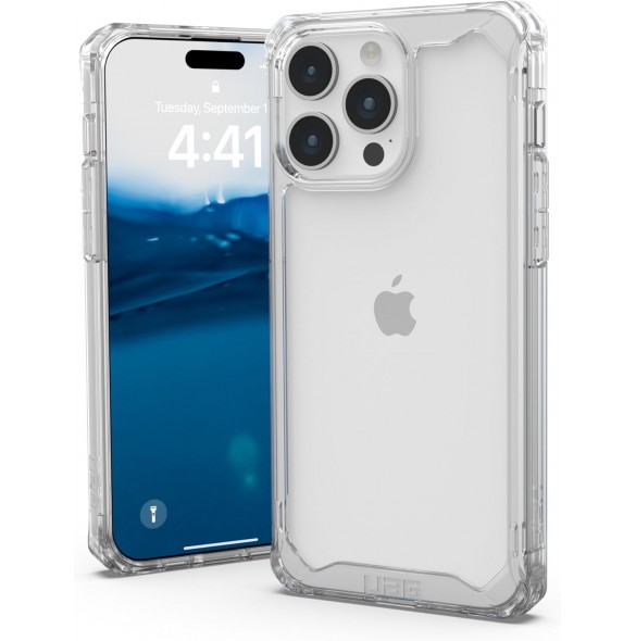 URBAN ARMOR GEAR UAG Skyddsskal för iPhone 15 Pro Max,Plyo Ice Rugged - Transparent