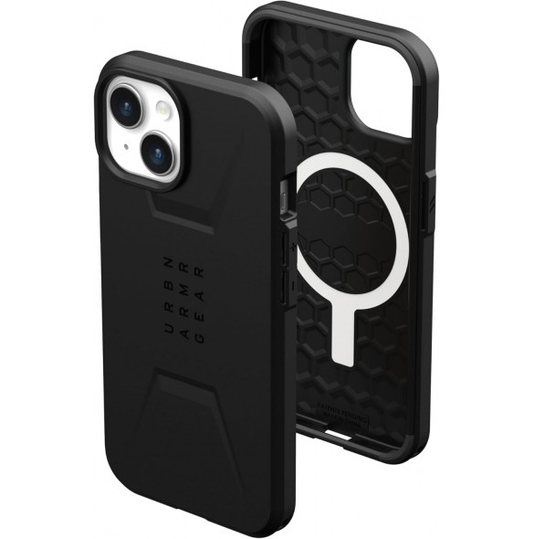 URBAN ARMOR GEAR Civilian-skal kompatibelt med iPhone 15 Plus - Svart (114306114040)