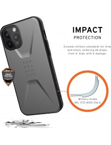 Urban Armor Gear Civilian-skal till Apple iPhone 12 Pro Max – skyddande skal – silver