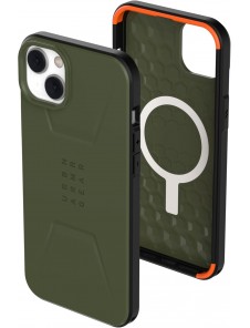 Urban Armor Gear UAG Civilian-skal kompatibelt med Apple iPhone 14 Plus - Olivgrön (114037117272)