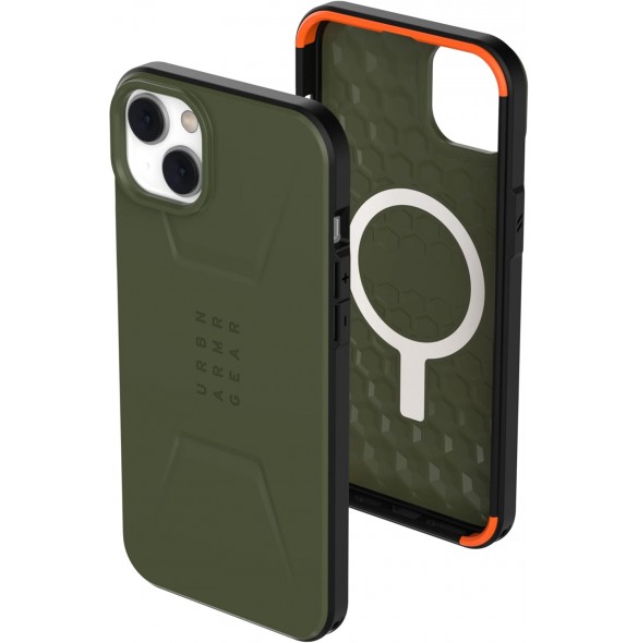 Urban Armor Gear UAG Civilian-skal kompatibelt med Apple iPhone 14 Plus - Olivgrön (114037117272)