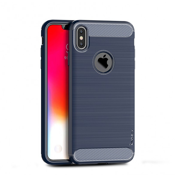 Blått och väldigt snyggt omslag till iPhone XS / X.