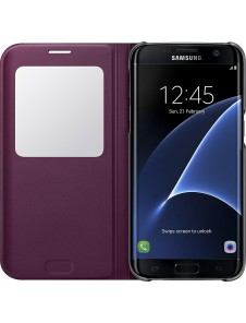 Samsung EF-CG935PXE S-View Case Vikbart Fodral Till Samsung Galaxy S7 Edge - Wine