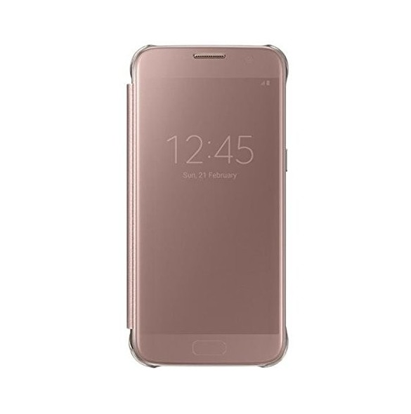 Samsung EF-ZG935CZE Clear View Cover Skal till Samsung Galaxy S7 Edge - Rosa Guld