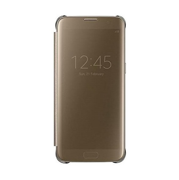 Samsung EF-ZG935CFE Clear View Cover Skal till Samsung Galaxy S7 Edge - Guld