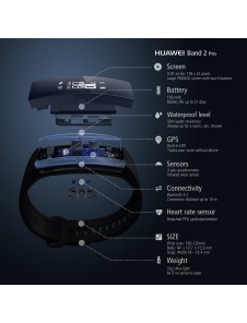 Huawei Band 2 Pro Fitness-Tracker Smart Watch - Svart