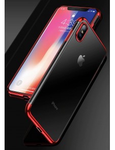 Clear Color Case Gel TPU Electroplating frame Cover Skal till Xiaomi Redmi Note 7 - Röd