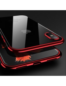 Clear Color Case Gel TPU Electroplating frame Cover Skal till Xiaomi Redmi Note 7 - Röd