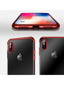 Clear Color Case Gel TPU Electroplating frame Cover Skal till Xiaomi Redmi Note 7 - Röd