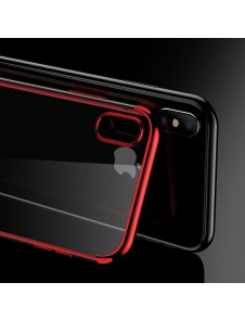 Clear Color Case Gel TPU Electroplating frame Cover Skal till Xiaomi Redmi Note 7 - Röd