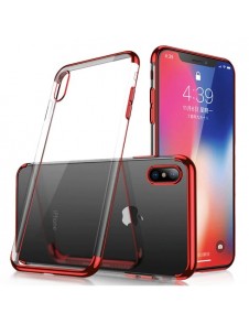 Clear Color Case Gel TPU Electroplating frame Cover Skal till Xiaomi Redmi Note 7 - Röd