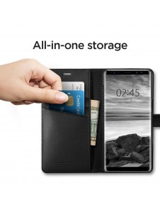 Spigen Wallet S Saffiano Samsung Galaxy Note8 - Svart
