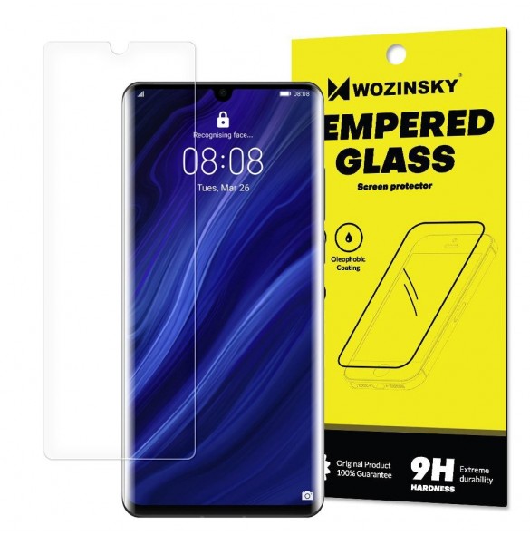 Wozinsky tempererat glas fullt lim supertåligt skärmskydd full täckning med ramsväska vänlig för Huawei P30 Pro